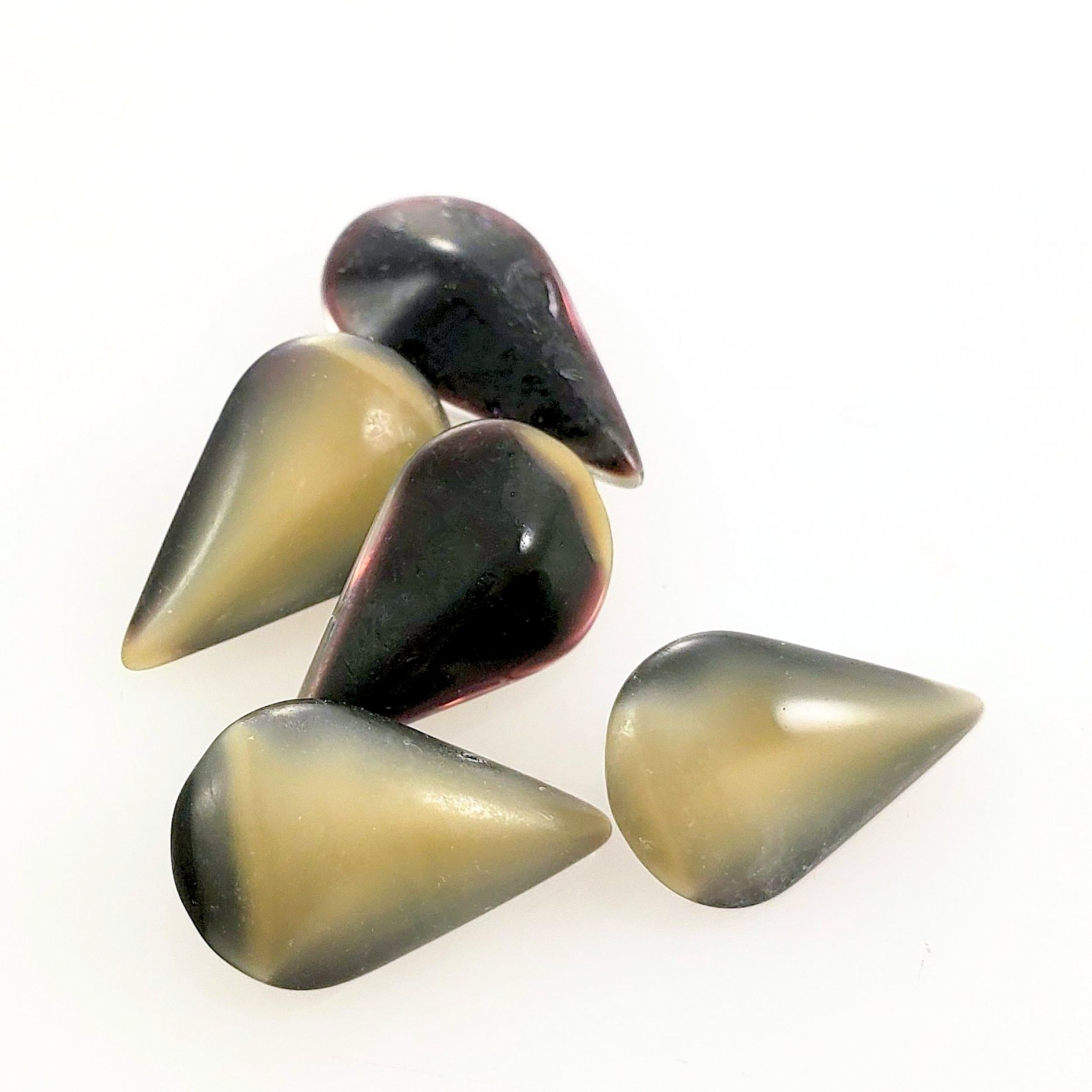 Gunmetal or Gold Wrapped 6pcs Strand 13*16mm Bezel Wrapped Gray Moonstone Teardrop Crystals