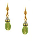 Swarovski Peridot and Blue Topaz Crystal Drop Earrings
