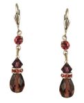 Swarovski Amethyst and Fuschia Crystal Drop Earrings