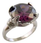 7.35ct Amethyst Colored Cubic Zirconia Ring