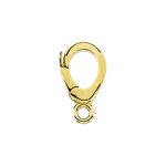 14k Yellow Gold Oval Locking Charm Bail with Ring