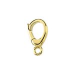 14k Yellow Gold Oval Locking Charm Bail with Ring