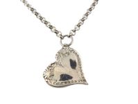 Antique Style Monterey Spoon Pattern Heart Necklace
