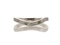 Antique Style 2mm Curved Floral Wedding Band