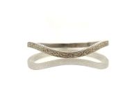 Art Deco Style 1.5mm X and O Pattern Curved Wedding Band