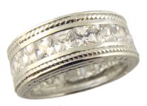 Sterling Silver Princess Cut Cubic Zirconia 9mm Anniversary Band