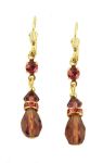 Swarovski Amethyst and Pink Crystal Drop Earrings