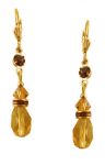 Swarovski Golden Topaz and Cognac Crystal Drop Earrings